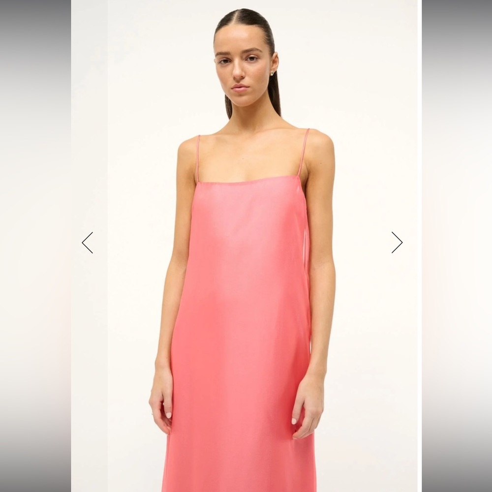 STAUD Maxi Delfina Dress Flamingo